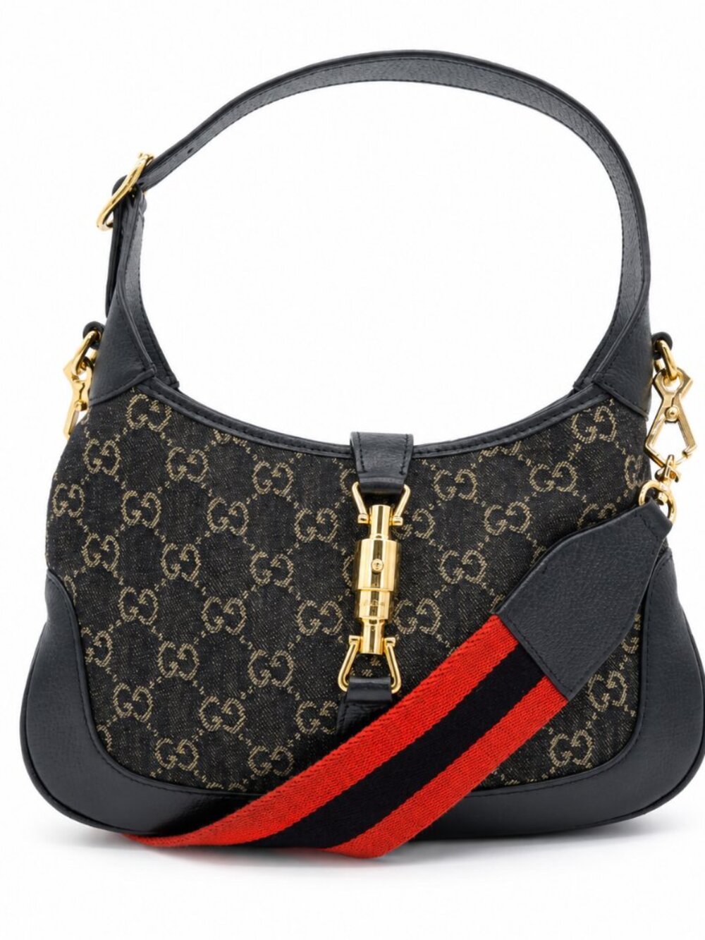 Gucci Jackie 1961 Small Shoulder Bag – Black GG Denim (Pre-Owned)